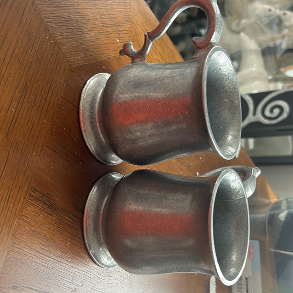 2 Antique Pewter Mugs - Vintage New - Picture 4 of 10